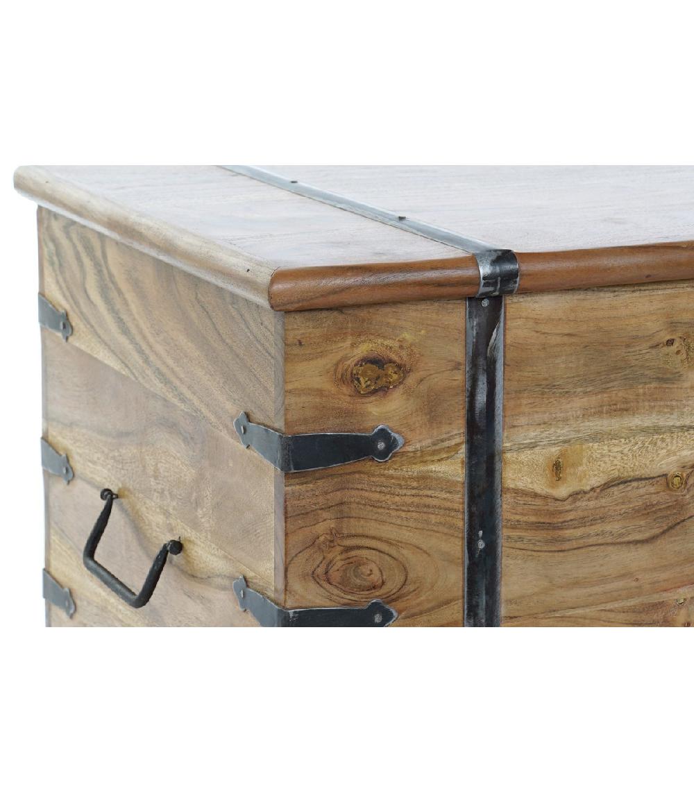 Wadiga Grande Malle De Rangement En Bois Massif Acacia