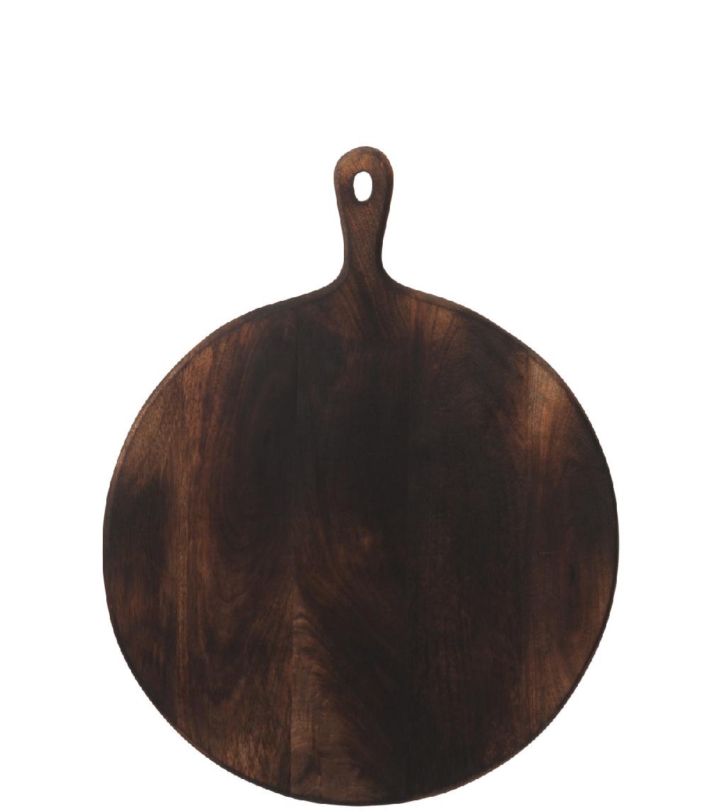 wadiga Grande planche à découper ronde en bois marron - 50 5x39 8x1 7cm