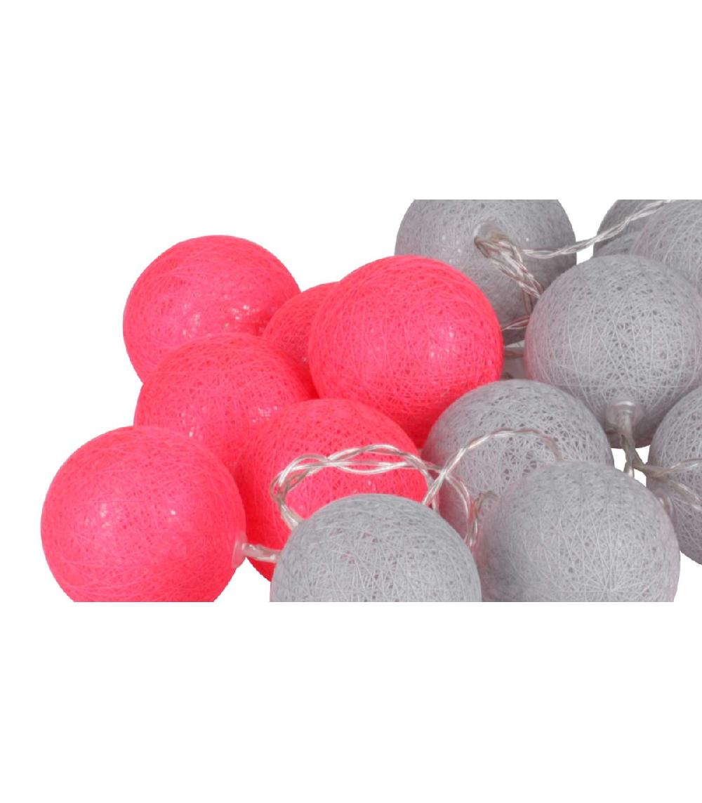Wadiga Guirlande Lumineuse Led à Piles Multicolore - Gris Et Rose