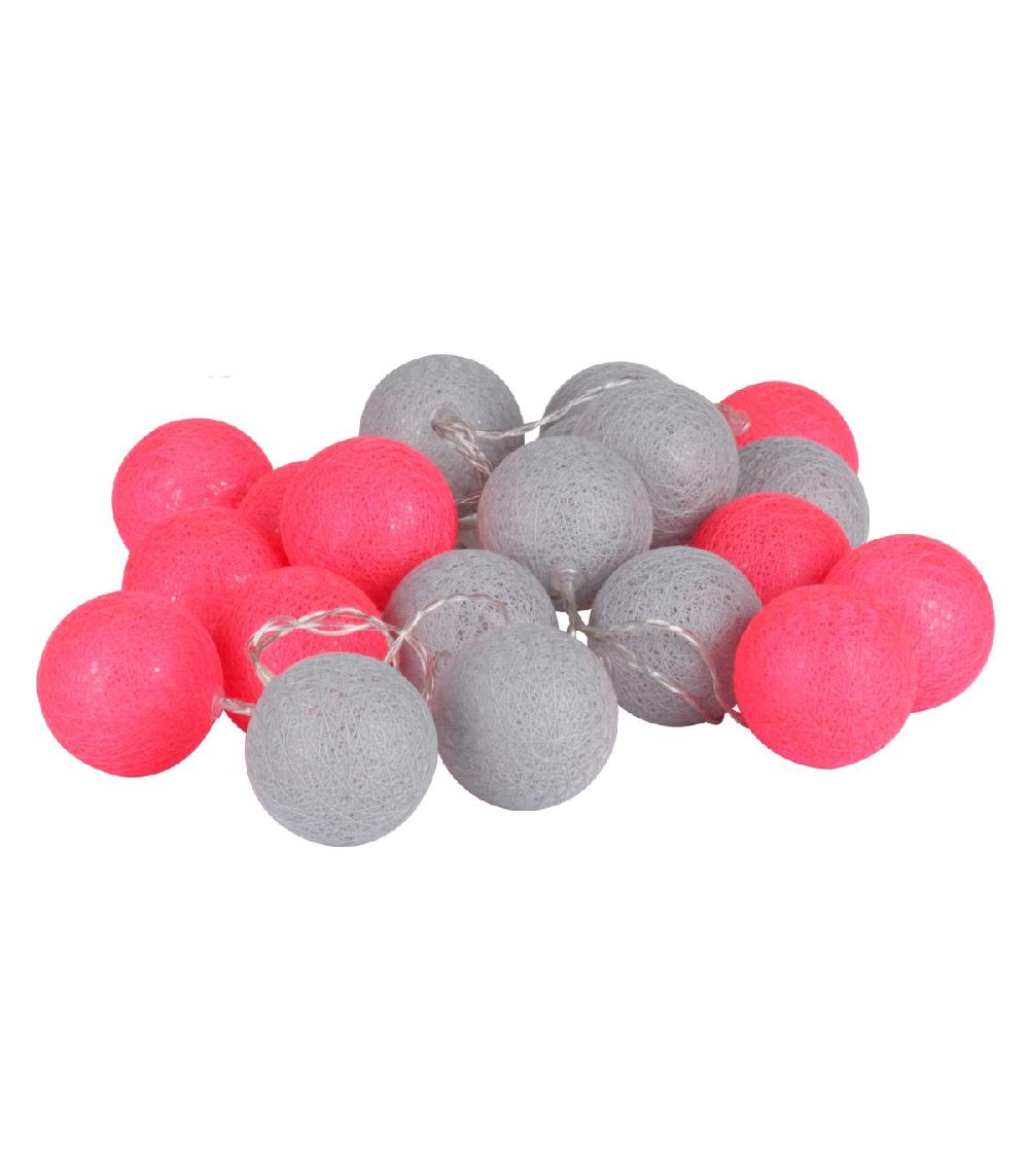 wadiga Guirlande Lumineuse Led à Piles Multicolore - Gris et Rose