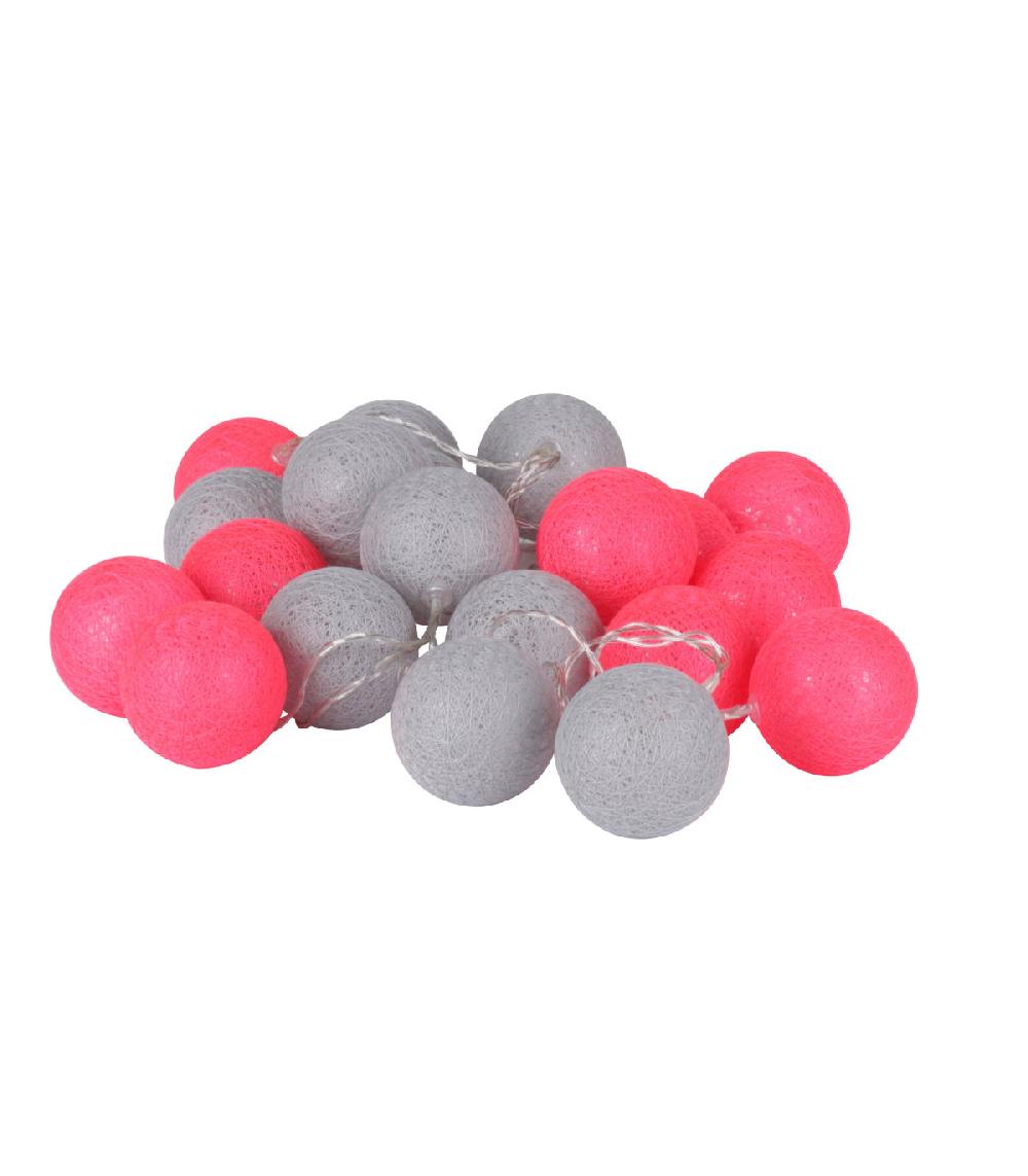 wadiga Guirlande Lumineuse Led sur Secteur Multicolore - Gris et Rose