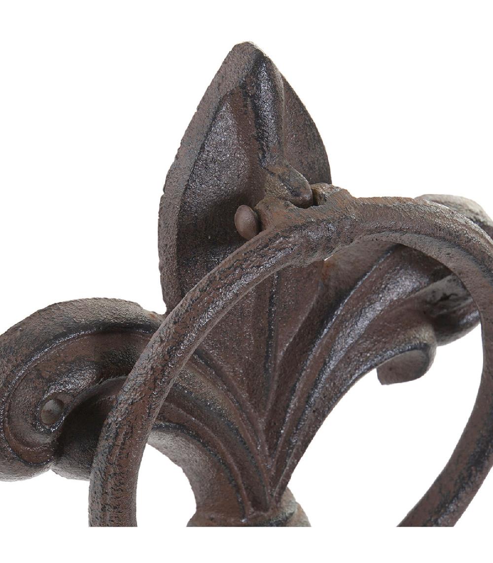 Wadiga Heurtoir De Porte Fleur De Lys En Fonte 14x3x16cm