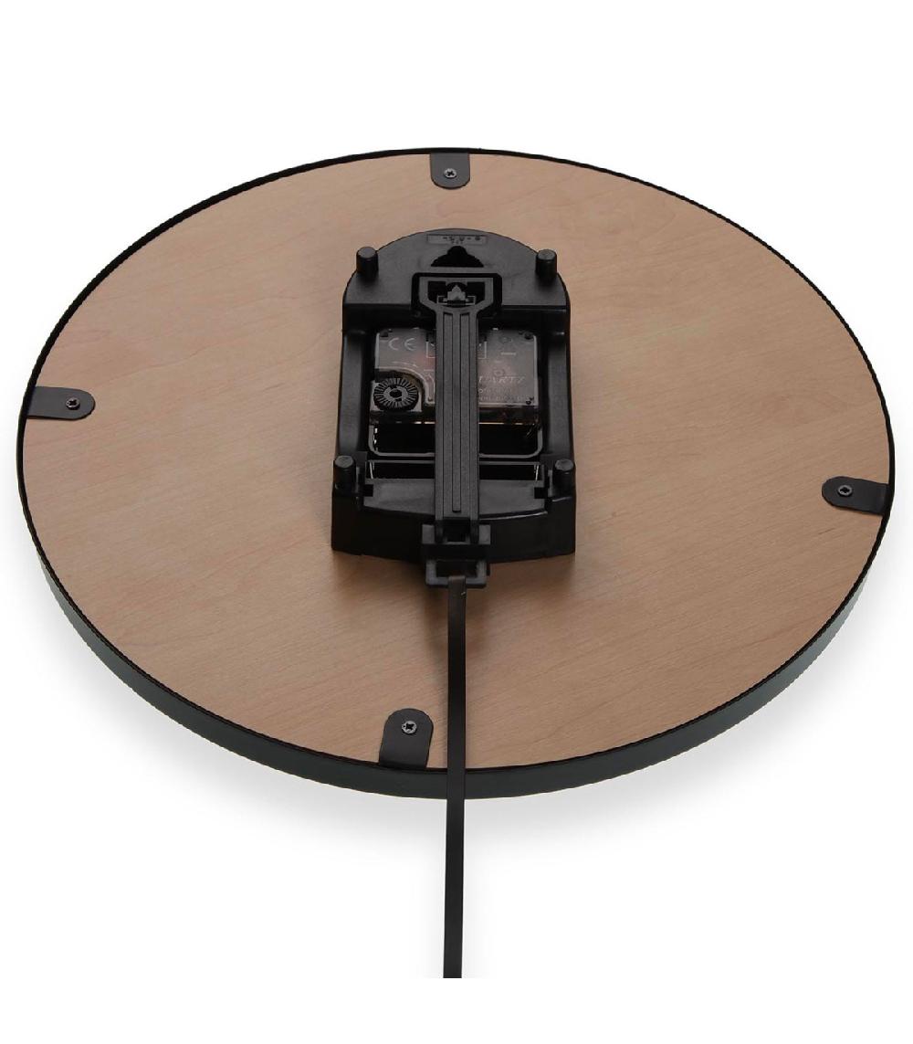 Wadiga Horloge à Pendule Murale Noire Et Effet Marbre Blanc 29x56x4.5cm