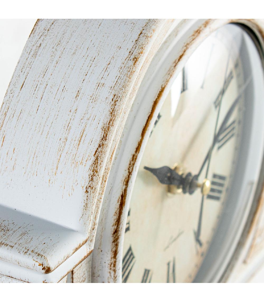 Wadiga Horloge à Poser Blanche Et Dorée 38x21.5x6cm