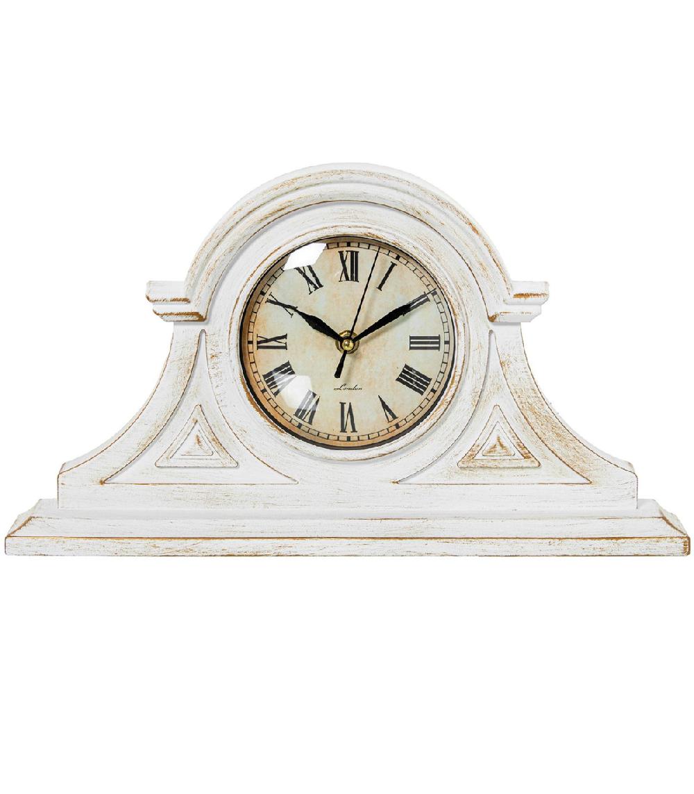 wadiga Horloge à poser blanche et dorée 38x21.5x6cm