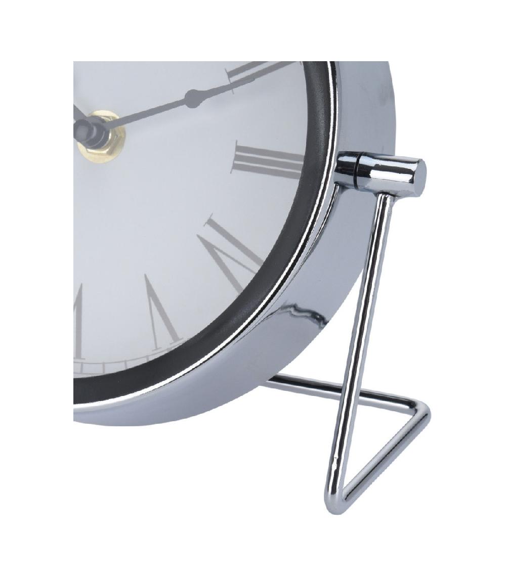 Wadiga Horloge à Poser En Métal Argenté Chiffres Romains