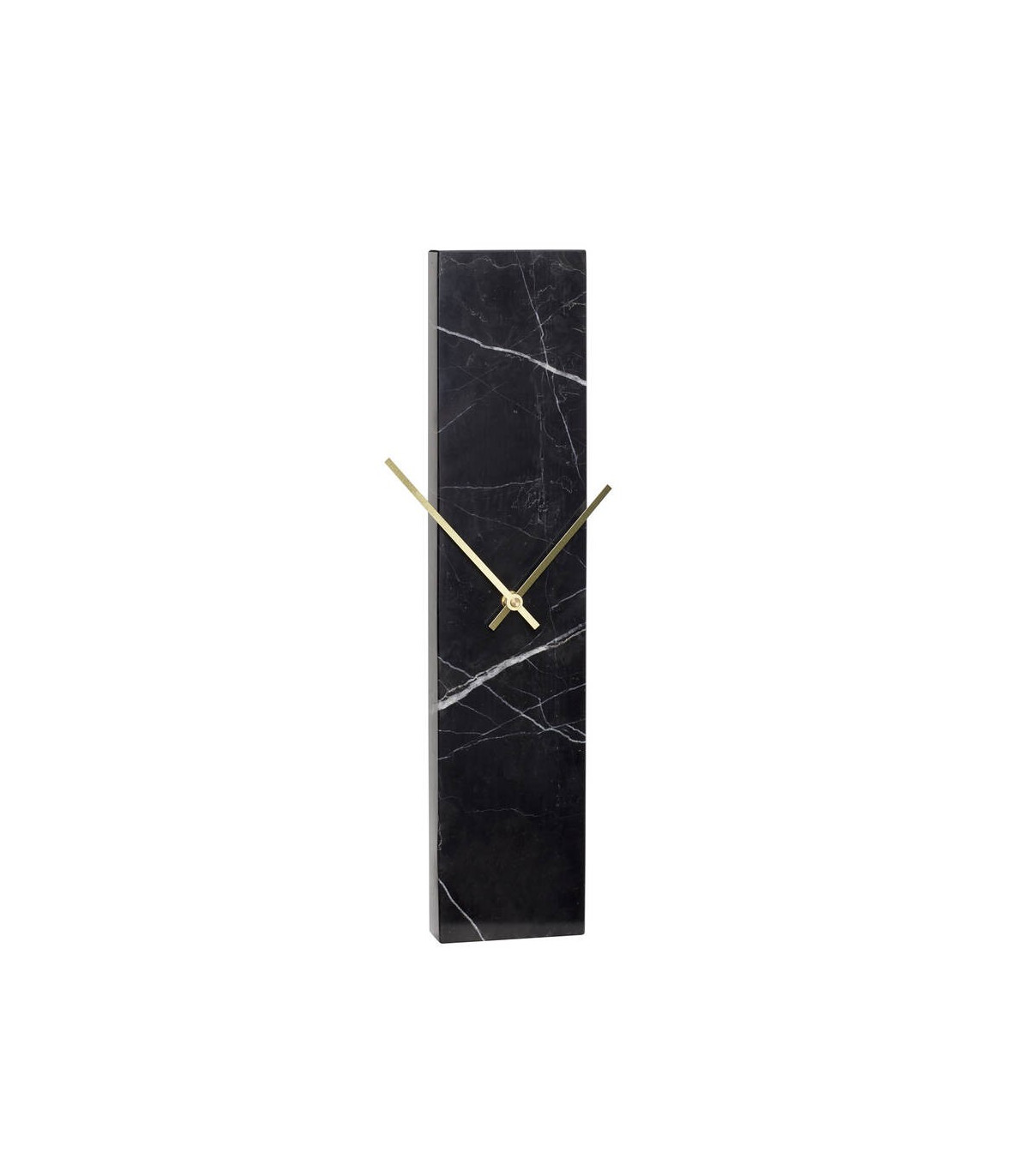 wadiga Horloge Design en Marbre Noir et Laiton Doré