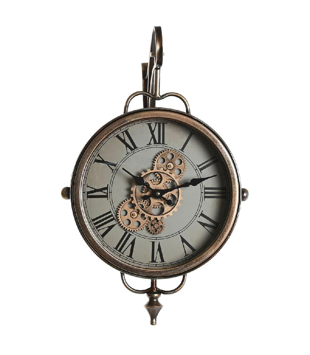 Wadiga Horloge Murale De Gare En Métal Avec Rouages 36x31x55cm