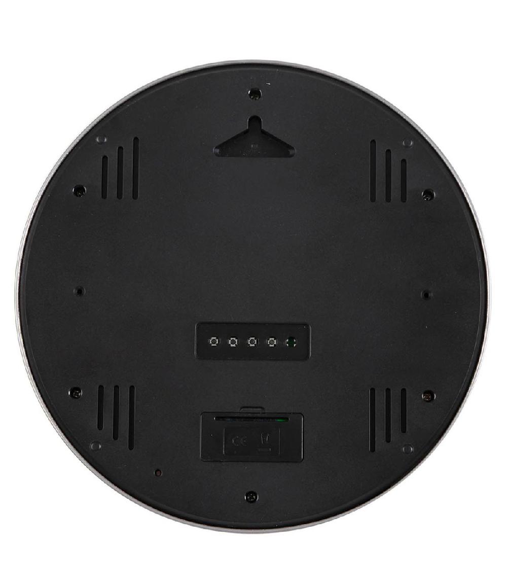 Wadiga Horloge Murale Digitale Ronde Thermomètre Hygromètre 30x30x4cm