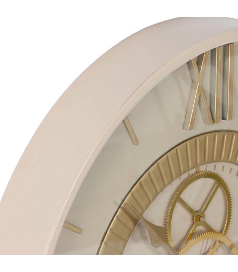 Wadiga Horloge Murale En Métal Beige-gris Et Doré 59.5x59.5x8.5cm