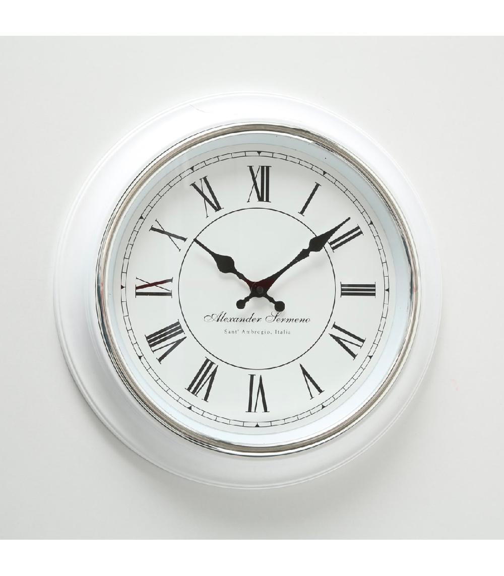 Wadiga Horloge Murale Ronde Blanche Chiffres Romains D40cm