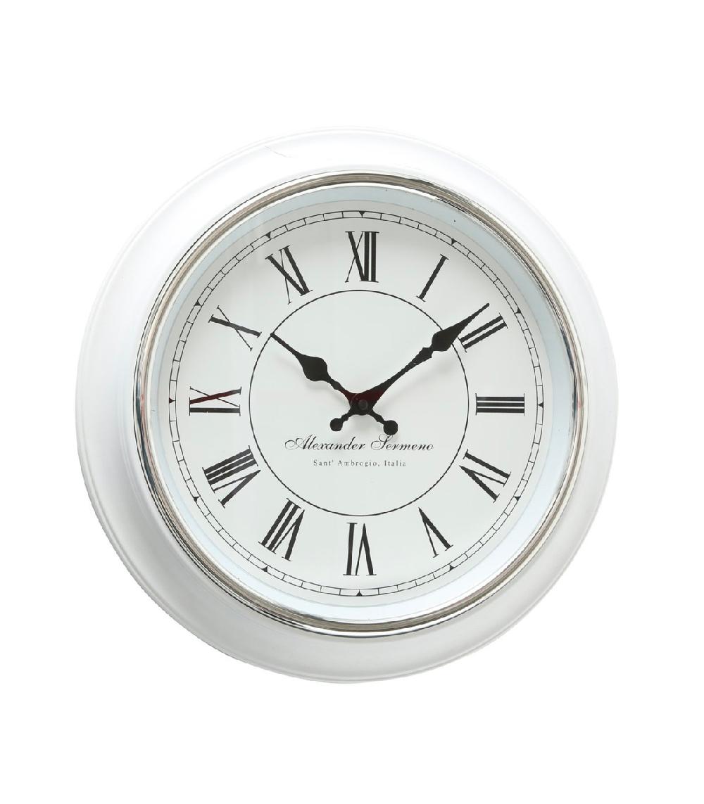wadiga Horloge murale ronde blanche chiffres romains d40cm