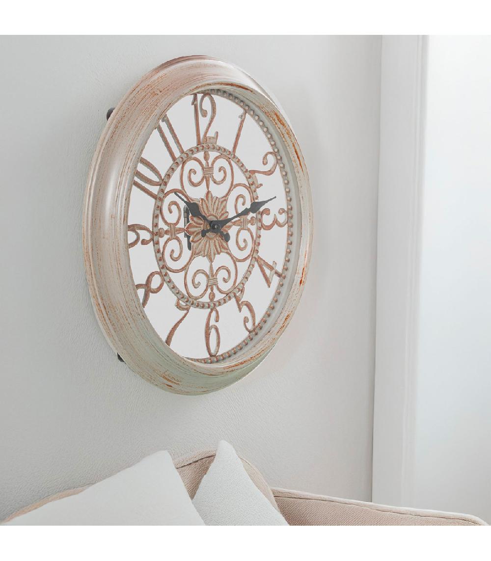 Wadiga Horloge Murale Ronde Blanche Et Dorée 40.5x40.5x5cm