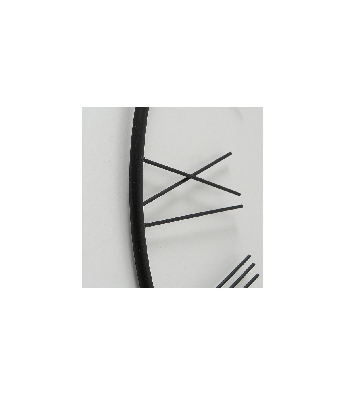 Wadiga Horloge Murale Ronde Chiffres Romains Métal Noir