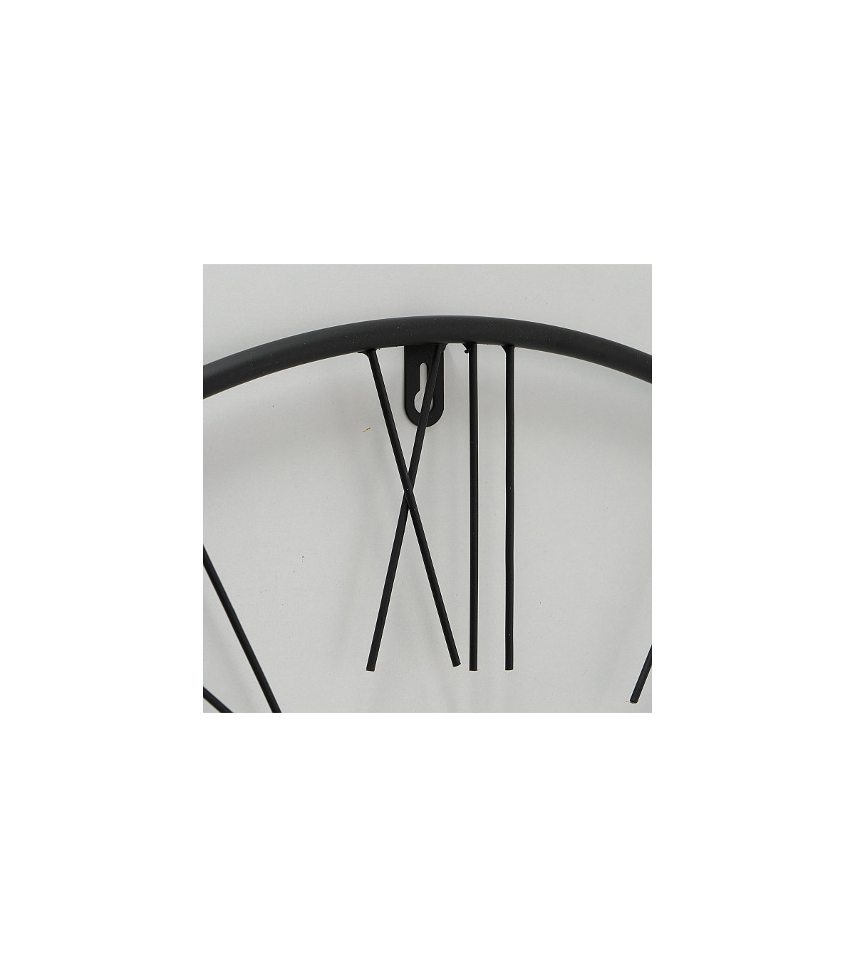Wadiga Horloge Murale Ronde Chiffres Romains Métal Noir