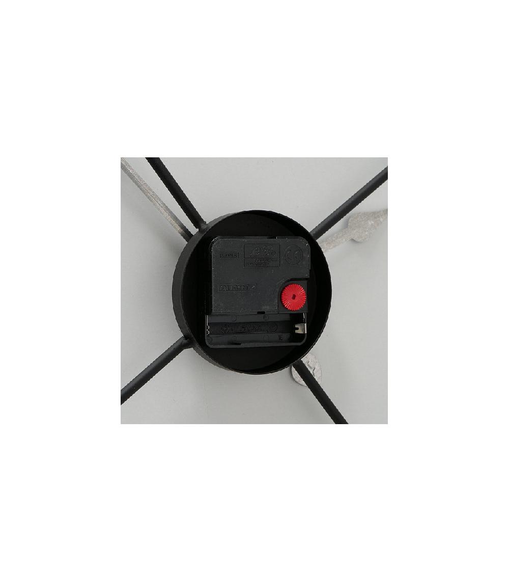 Wadiga Horloge Murale Ronde Chiffres Romains Métal Noir