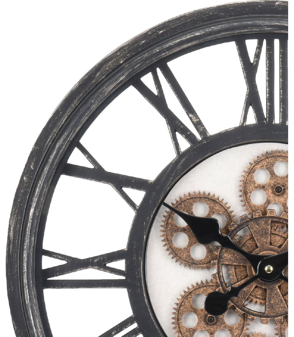 Wadiga Horloge Murale Ronde En Chiffres Romains Engrenage - Diamètre 50cm