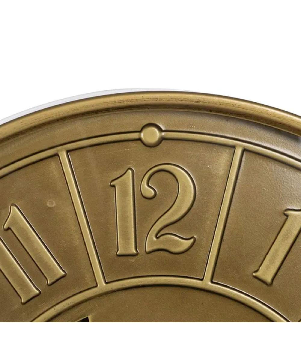 Wadiga Horloge Murale Ronde En Métal Doré Engrenage 60x60x8cm
