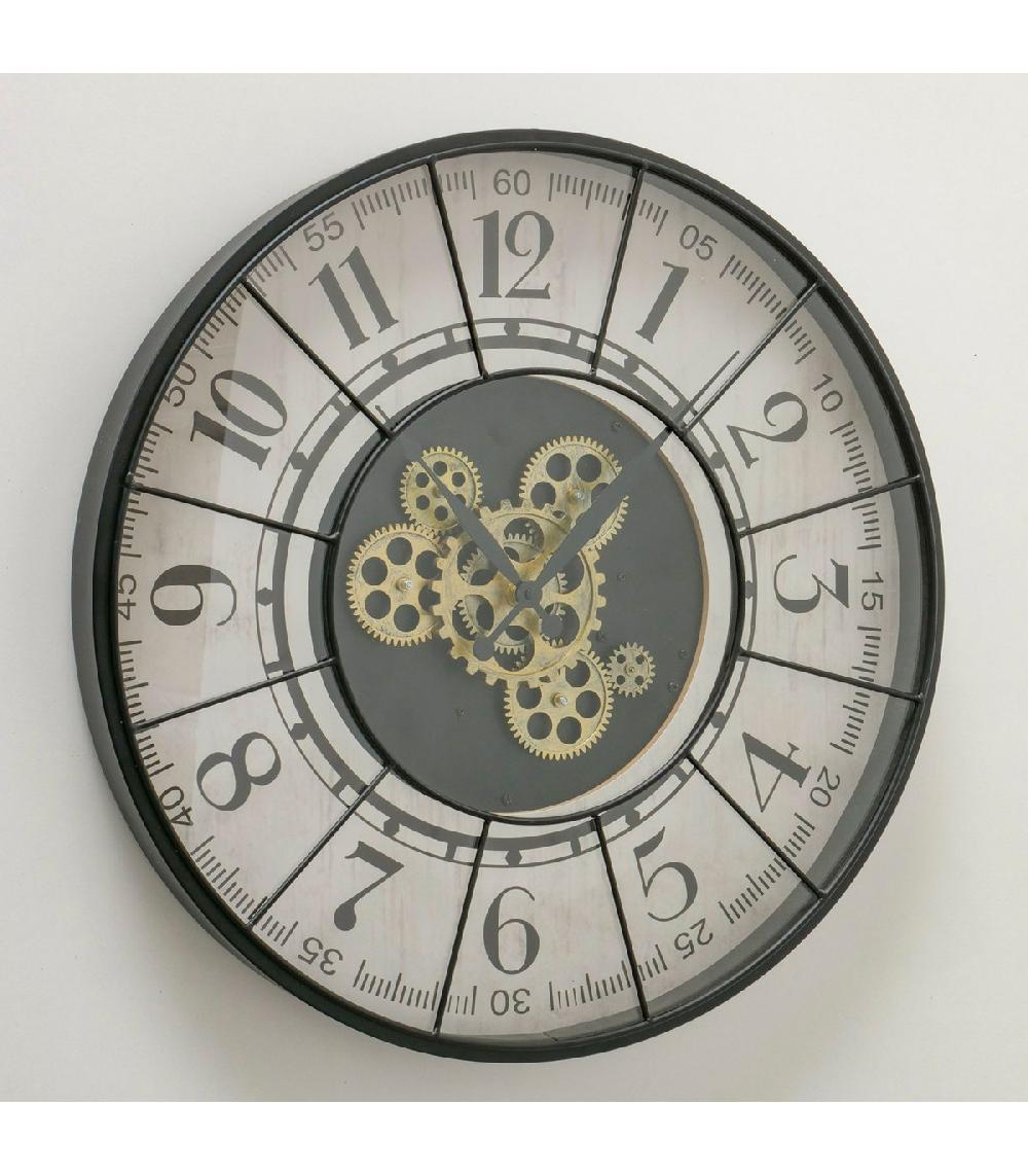 Wadiga Horloge Murale Ronde En Métal Noir 57x57x7cm