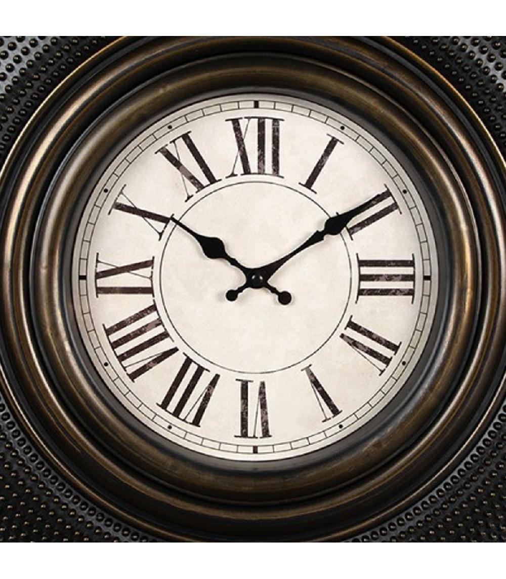 Wadiga Horloge Murale Ronde Noire Et Dorée 51x51x5cm