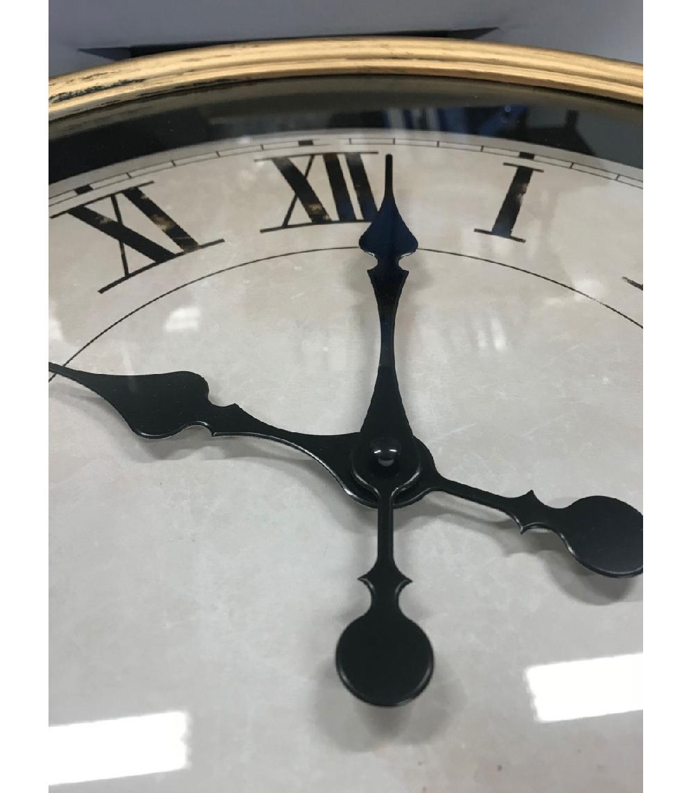 Wadiga Horloge Murale Ronde Noire Et Dorée - Diamètre 59cm