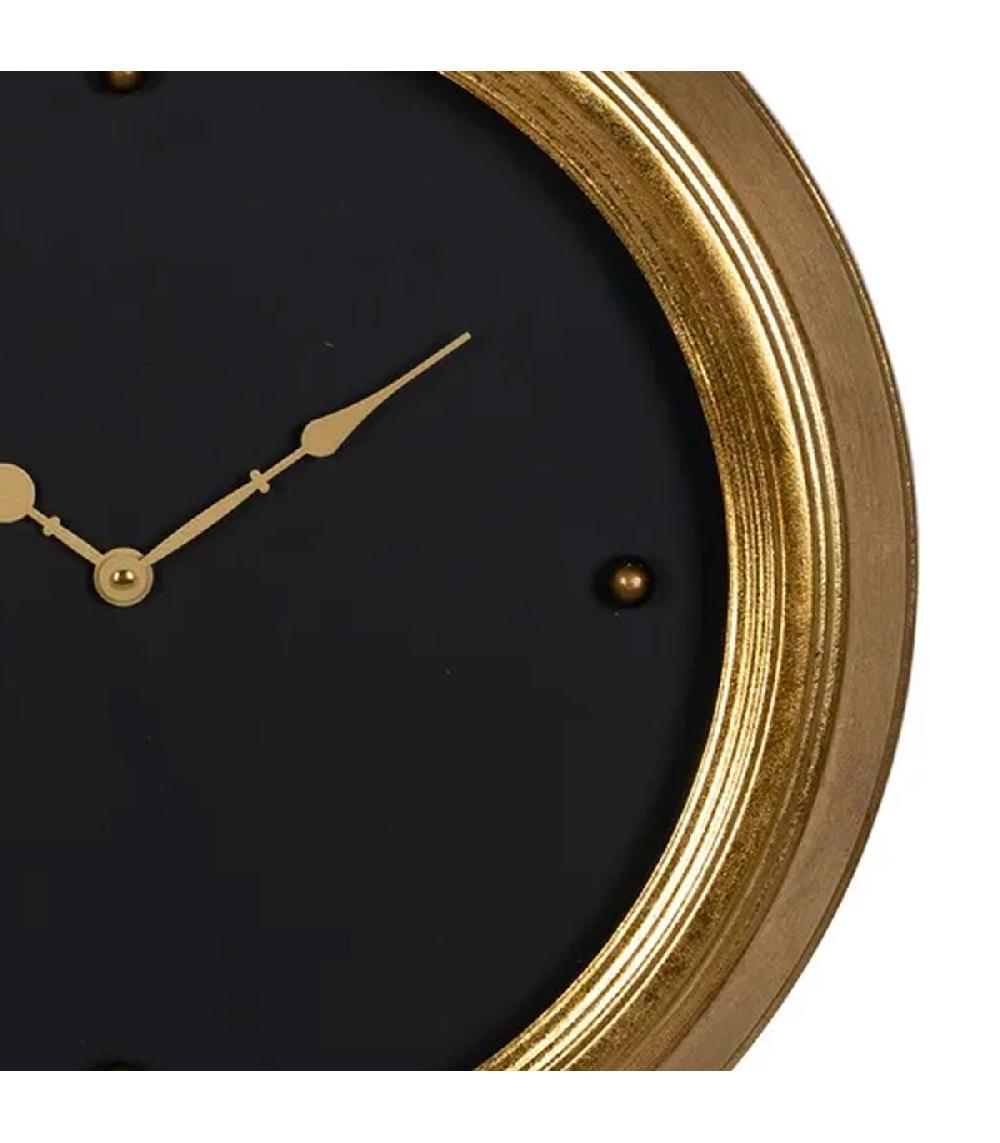 Wadiga Horloge Murale Ronde Noire Et Dorée En Métal 46x46x6cm