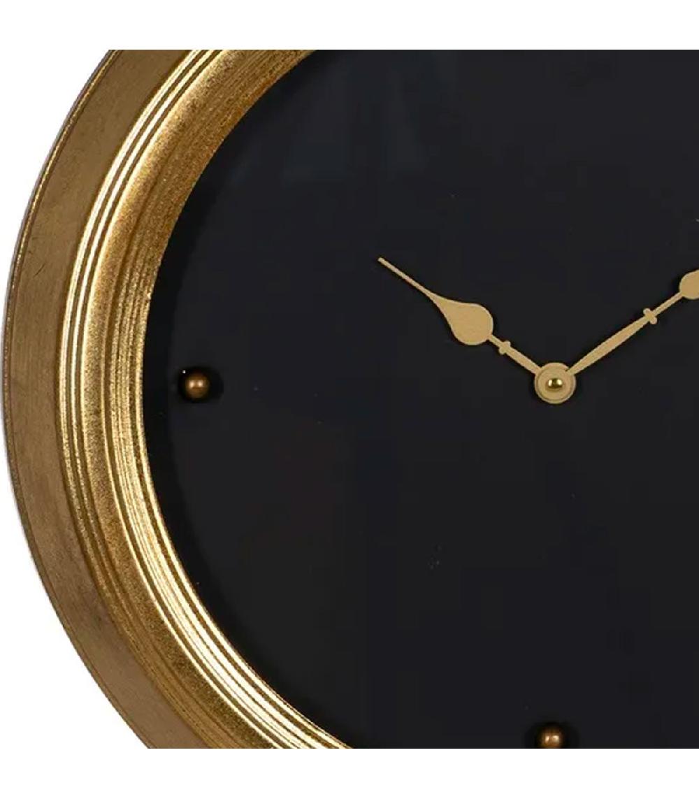 Wadiga Horloge Murale Ronde Noire Et Dorée En Métal 46x46x6cm