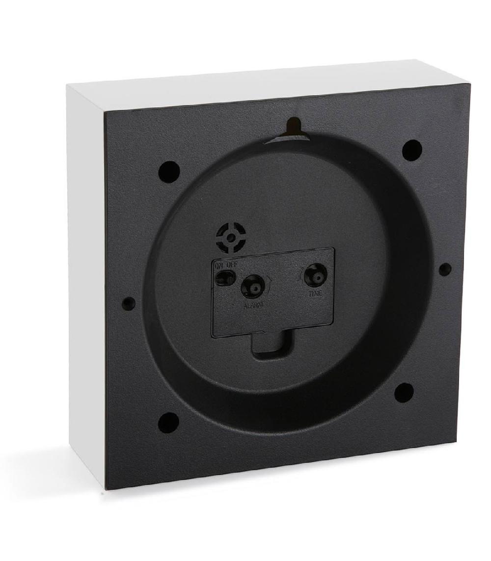 Wadiga Horloge Réveil De Table Blanc Et Doré 16.5x6.5x16.5cm