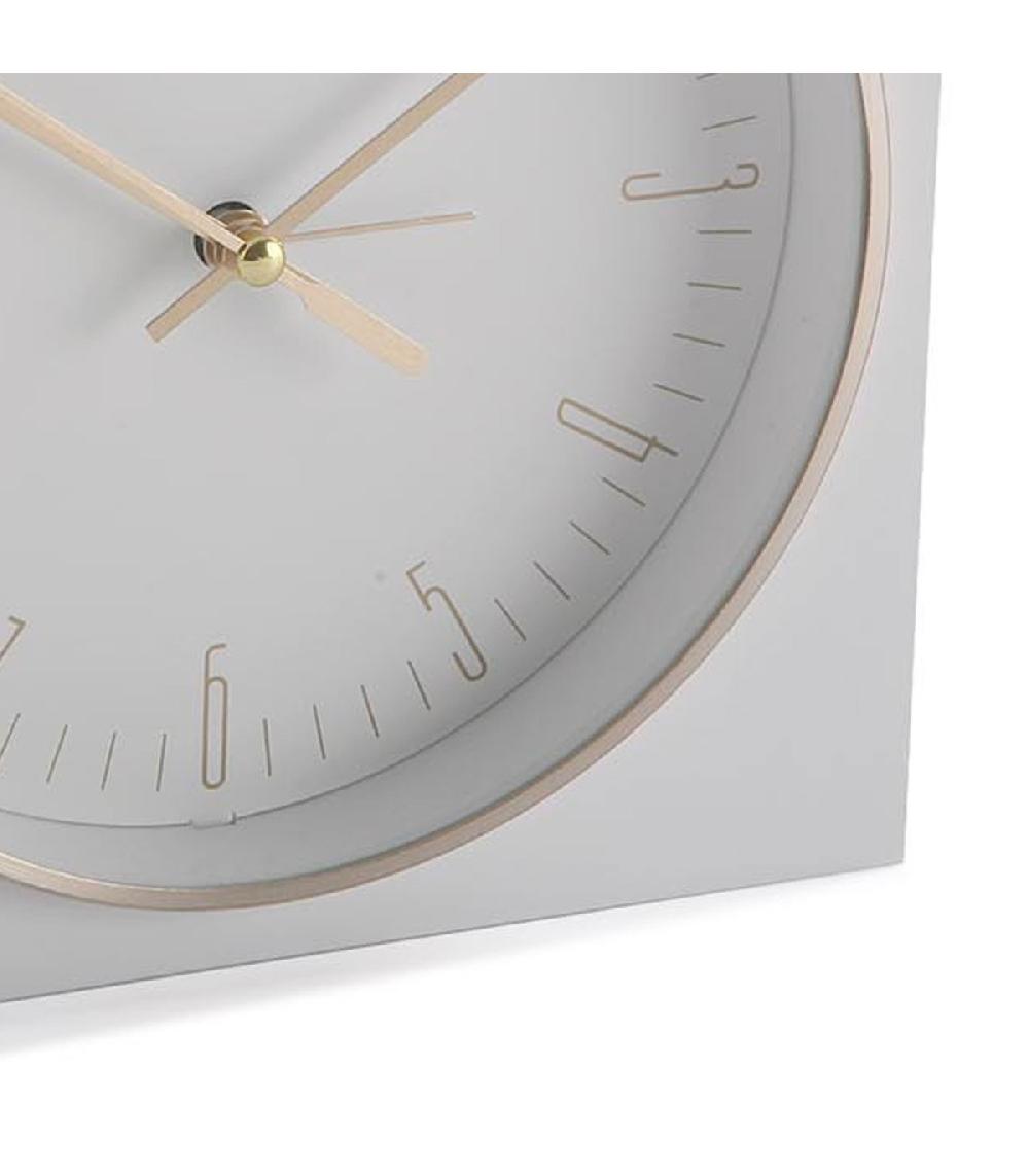 Wadiga Horloge Réveil De Table Blanc Et Doré 16.5x6.5x16.5cm