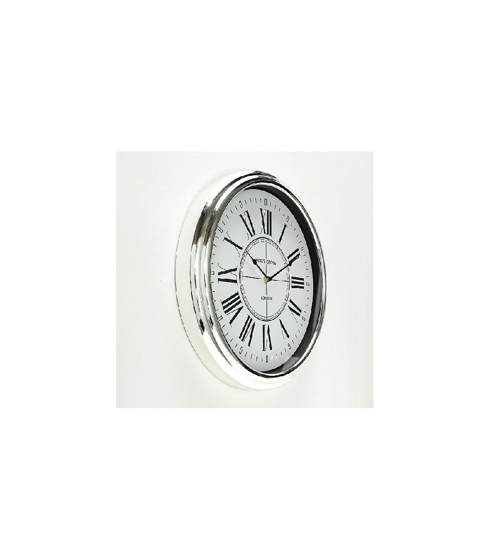 Wadiga Horloge Ronde Chiffres Romains Plastique Argenté