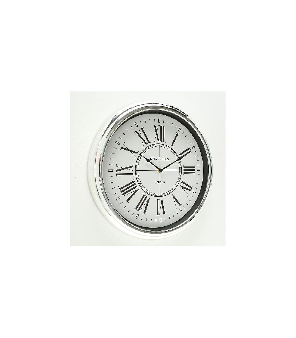 Wadiga Horloge Ronde Chiffres Romains Plastique Argenté