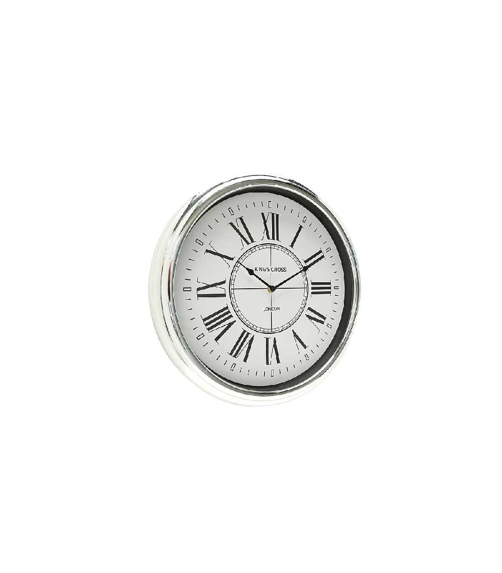 wadiga Horloge Ronde Chiffres Romains Plastique Argenté