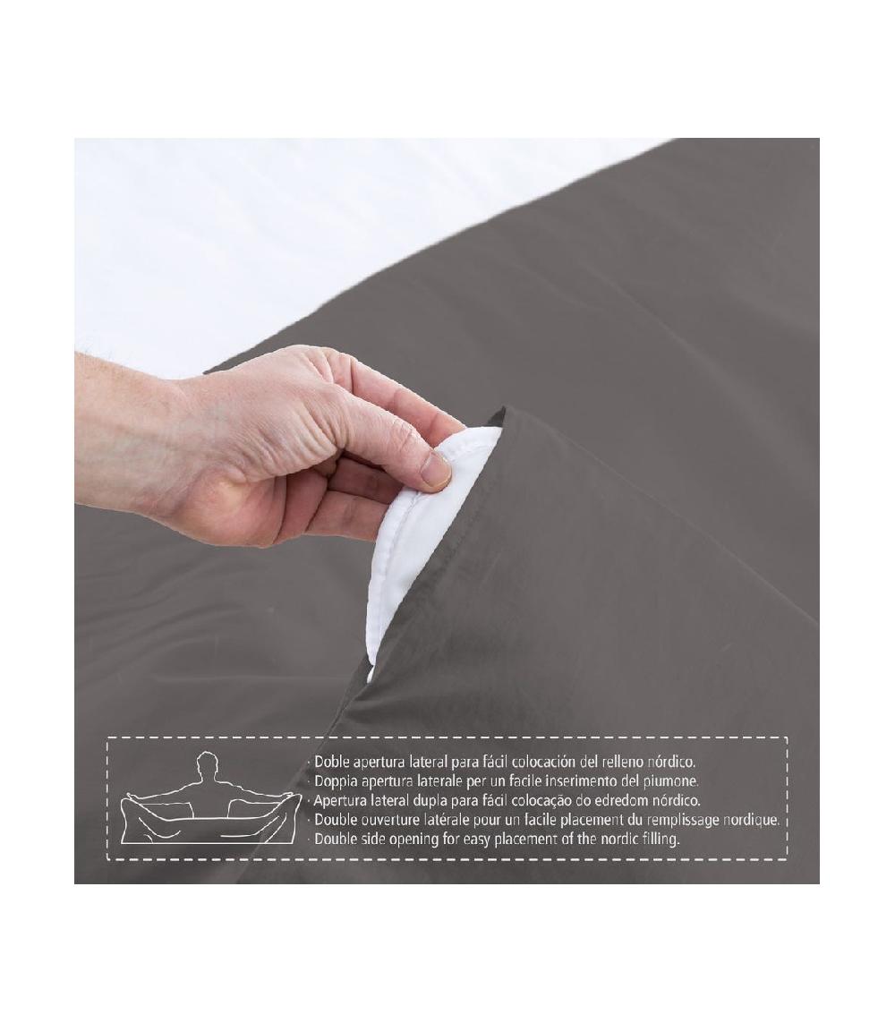 Wadiga Housse De Couette Lit King Size Gris - 240x260cm