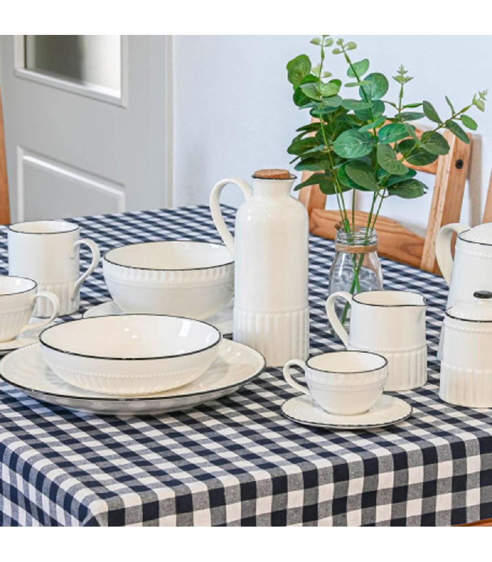 Wadiga Huilier En Porcelaine Blanc Et Bouchon Liège 600ml 11x7.5x20cm