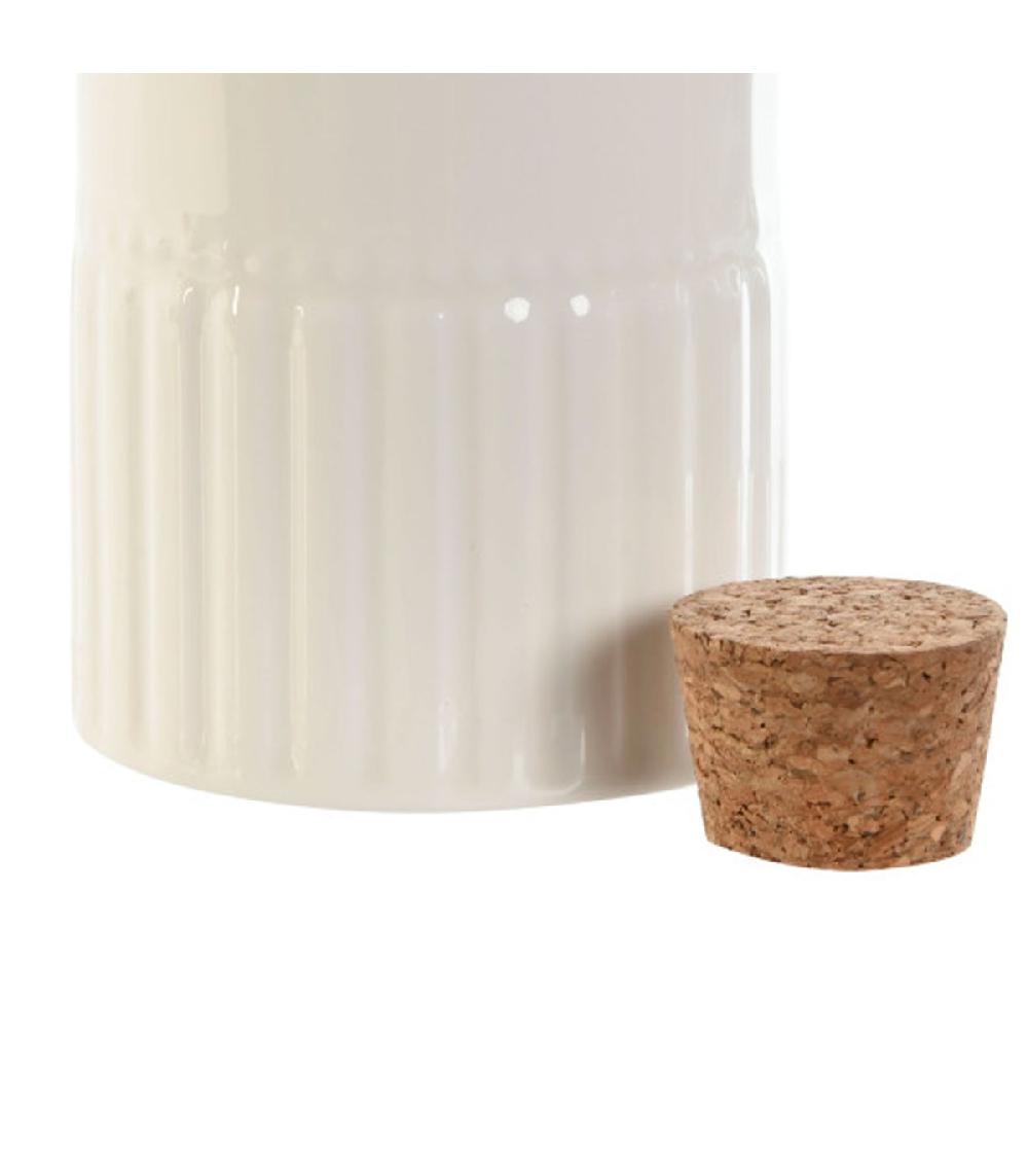 Wadiga Huilier En Porcelaine Blanc Et Bouchon Liège 600ml 11x7.5x20cm