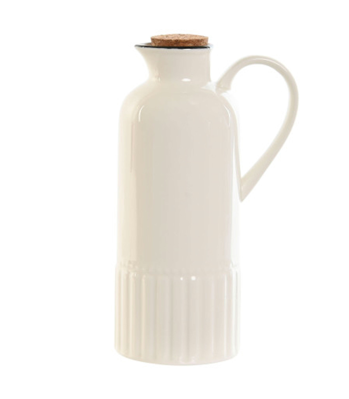 wadiga Huilier en porcelaine blanc et bouchon liège 600ml 11x7.5x20cm