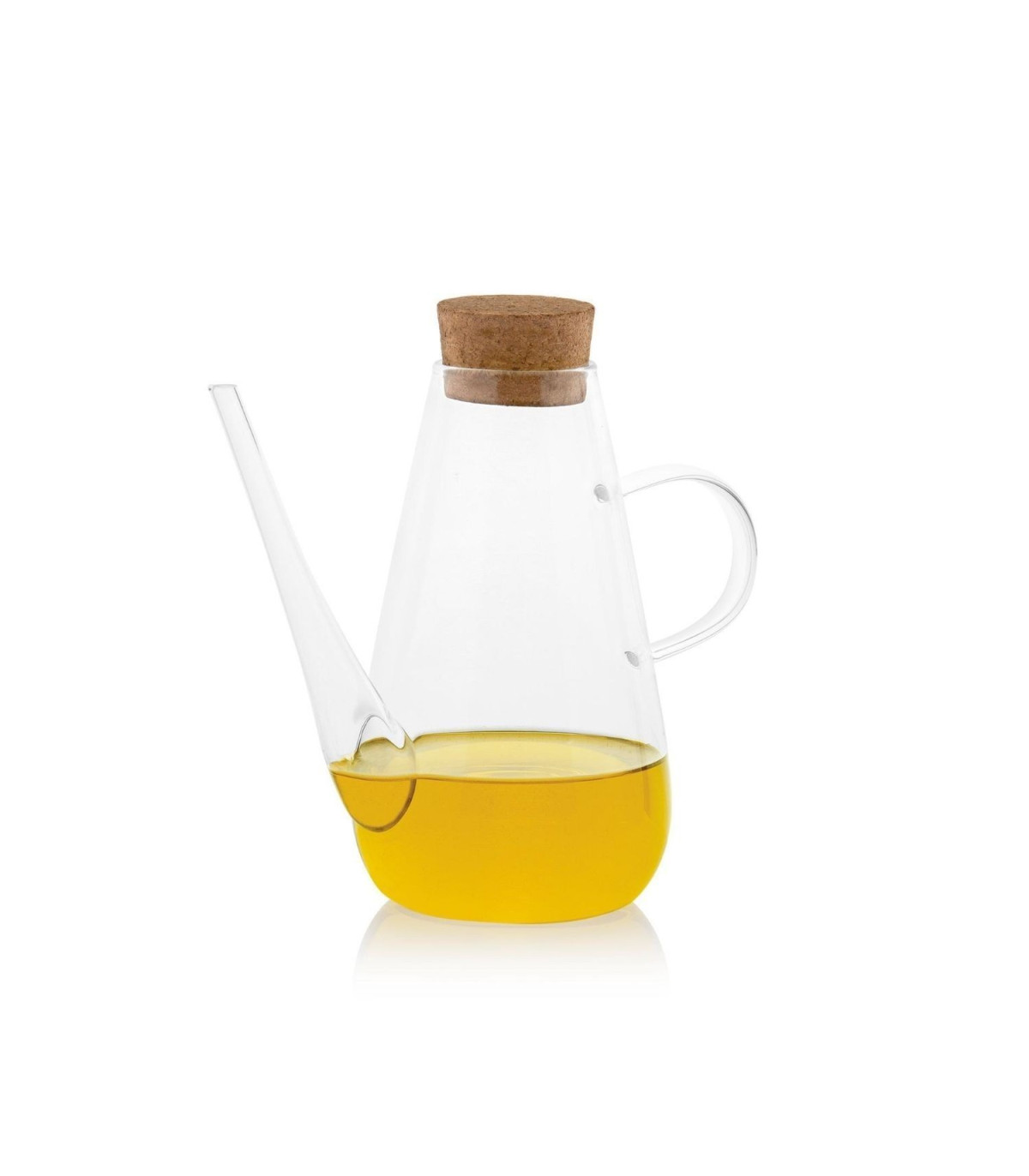 wadiga Huilier en Verre Transparent avec Bouchon Liège - 750ml
