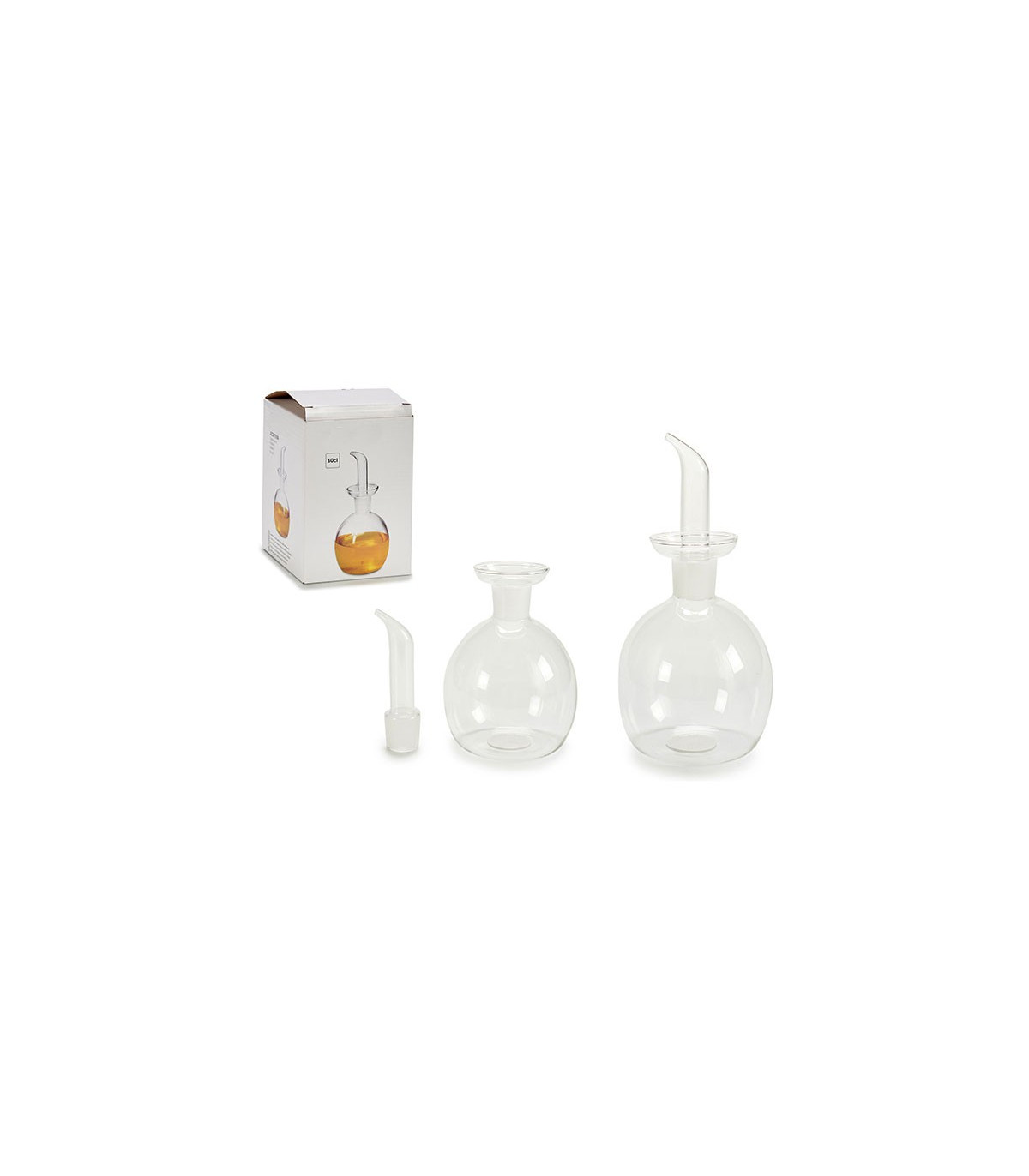 Wadiga Huilier Ou Vinaigrier Boule En Verre Transparent Anti Goutte - 60cl