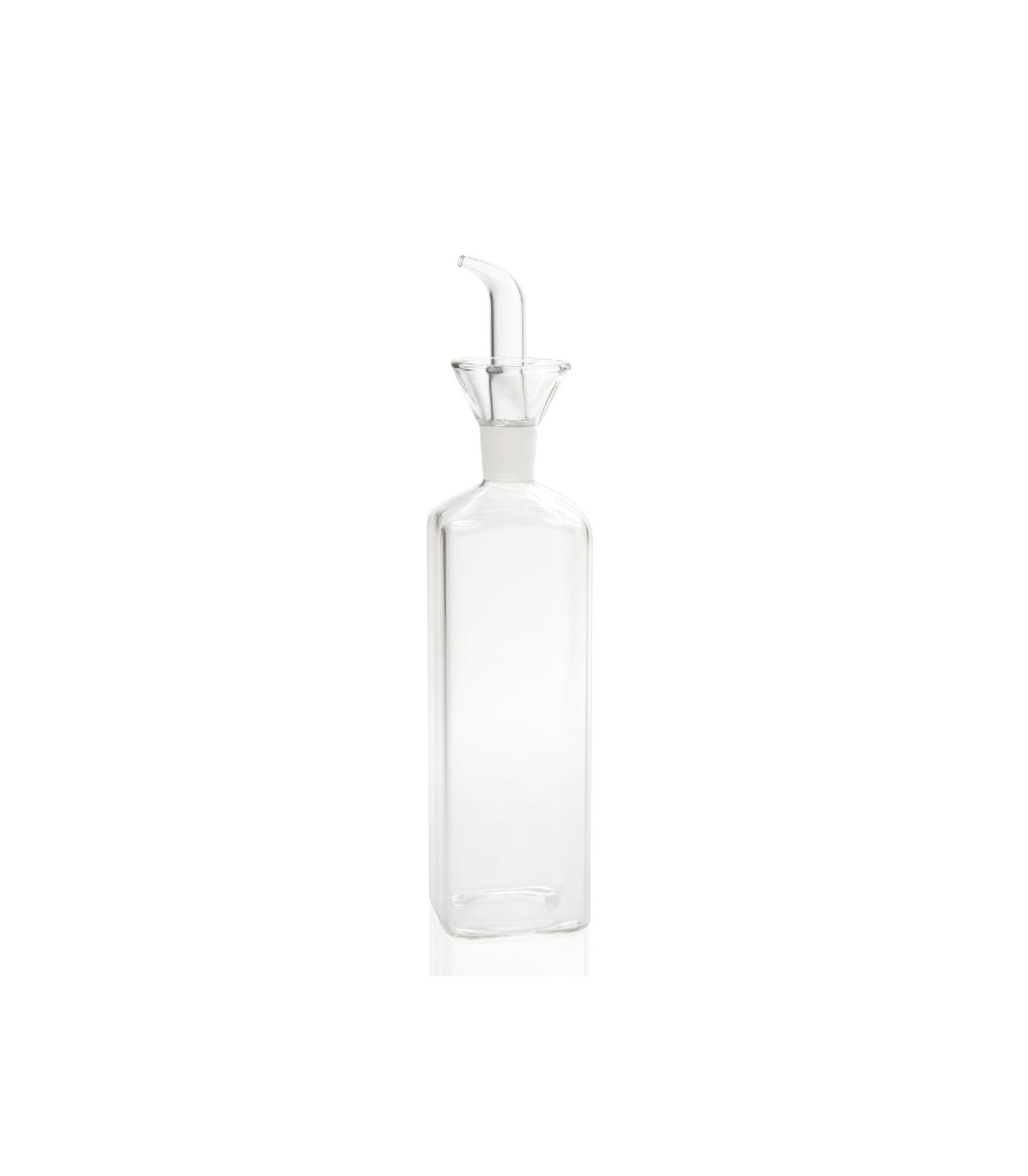 Wadiga Huilier Ou Vinaigrier Carré En Verre Transparent Avec Bec Verseur 500ml