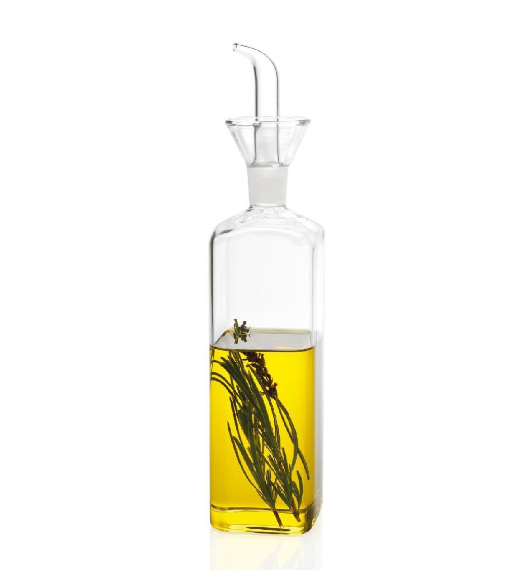wadiga Huilier ou Vinaigrier Carré en Verre Transparent avec Bec Verseur 500ml