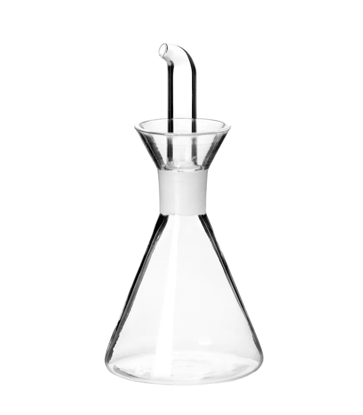 wadiga Huilier ou vinaigrier conique en verre transparent anti goutte 125ml
