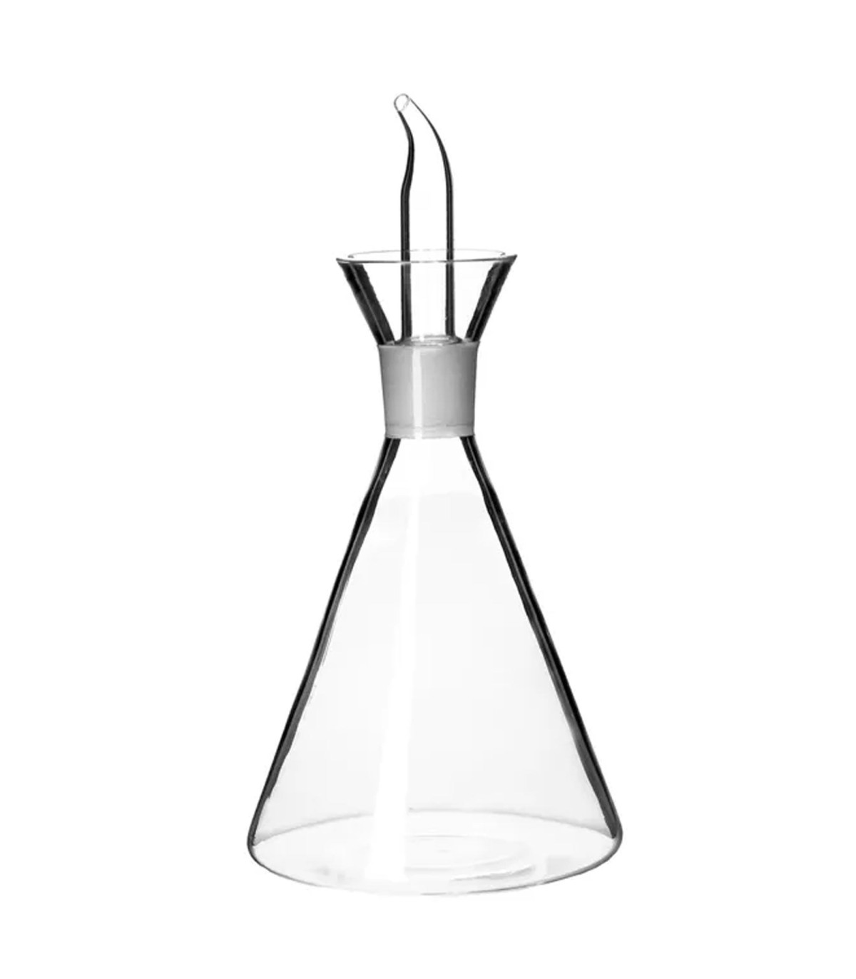 wadiga Huilier ou vinaigrier conique en verre transparent anti goutte 500ml
