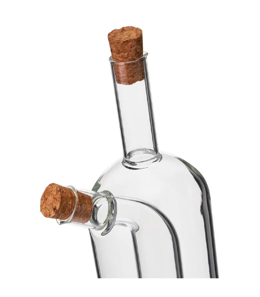 Wadiga Huilier Vinaigrier 2-en-1 En Verre Et Bouchons Liège