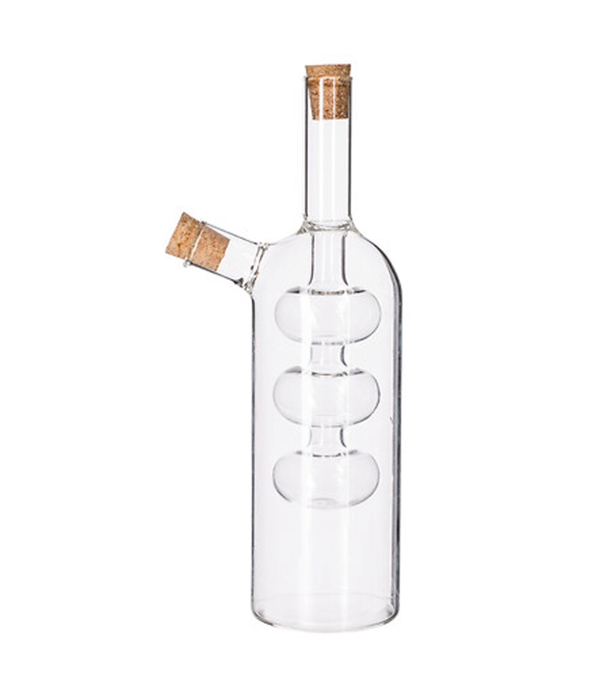 wadiga Huilier vinaigrier 2-en-1 transparent en verre bouchons liège 0.29L