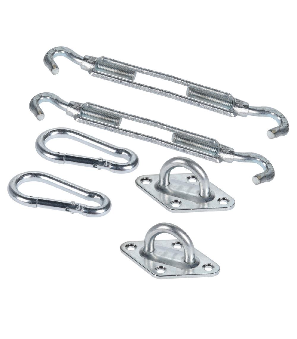 wadiga Kit de fixation pour voile d'ombrage 6 pièces
