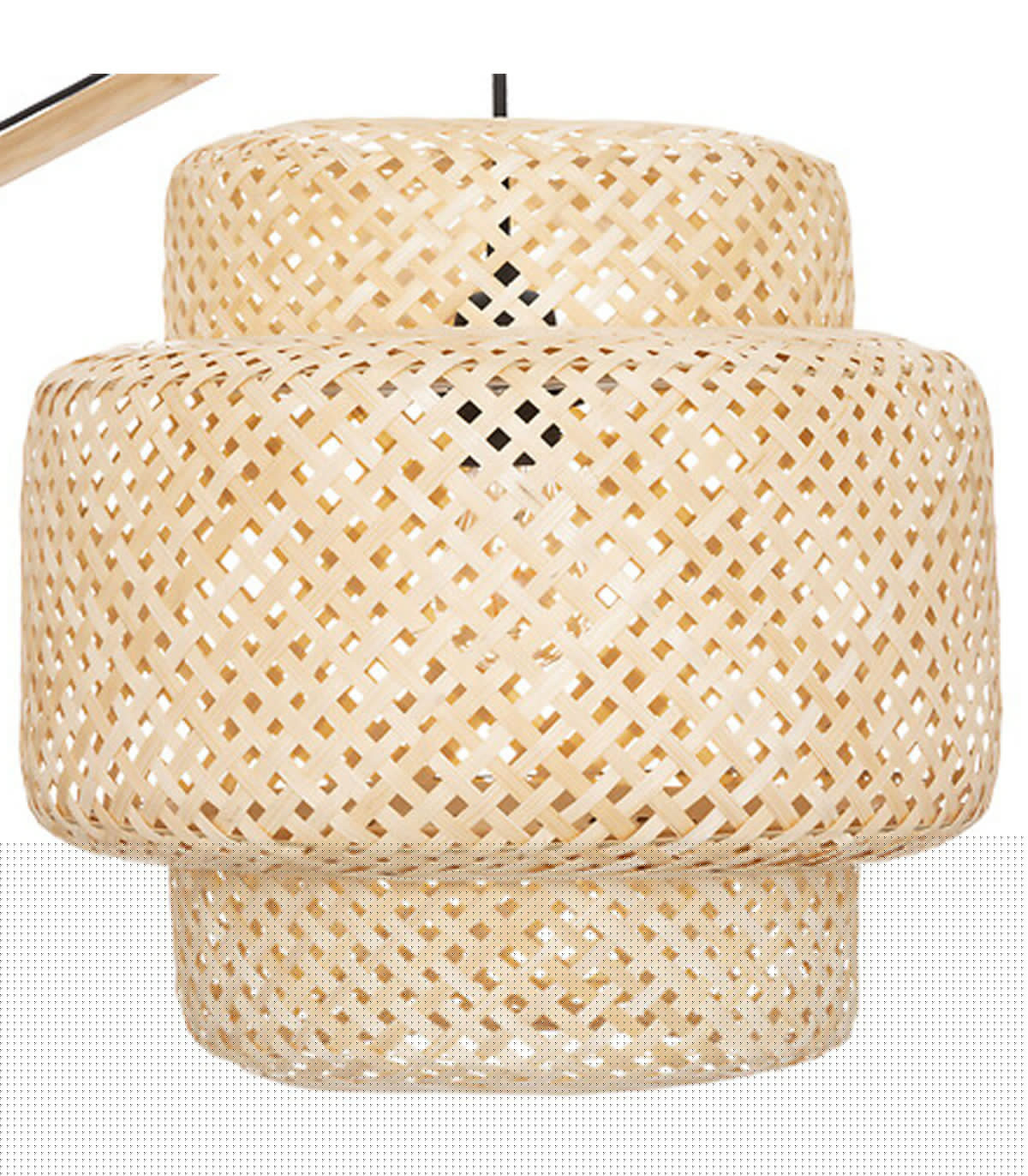 Wadiga Lampadaire Abat-jour Suspendu En Bambou 66x36x171.5cm