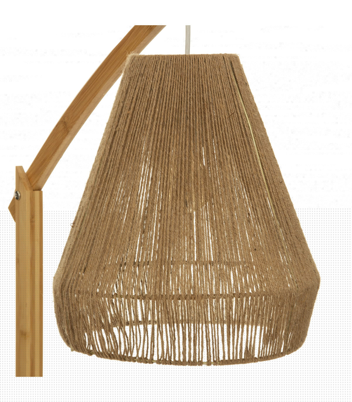 Wadiga Lampadaire Arc En Bambou Et Abat-jour Suspendu Jute 54x30x158cm
