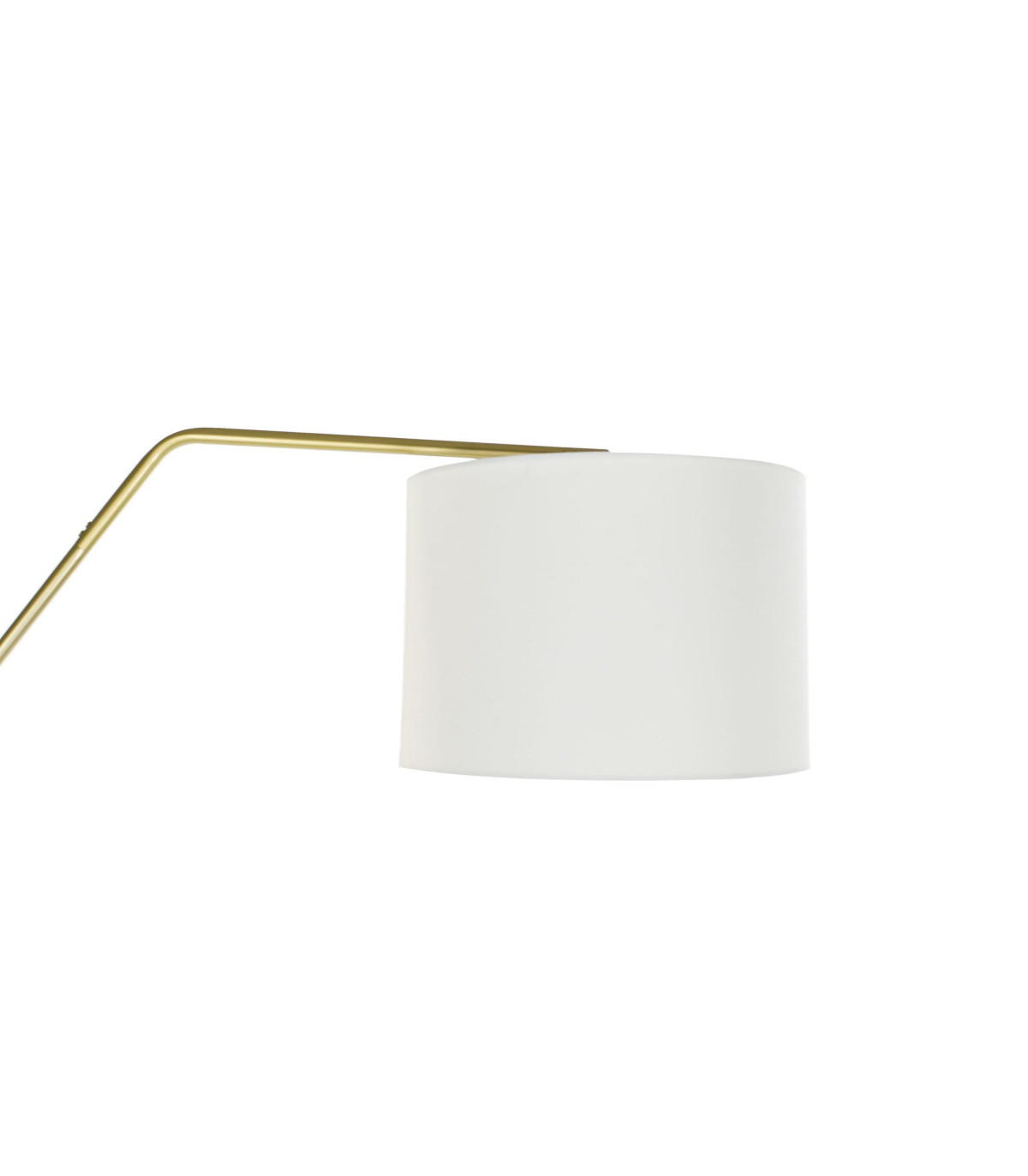 Wadiga Lampadaire Arc Métal Doré Et Abat-jour Blanc En Lin - H196cm