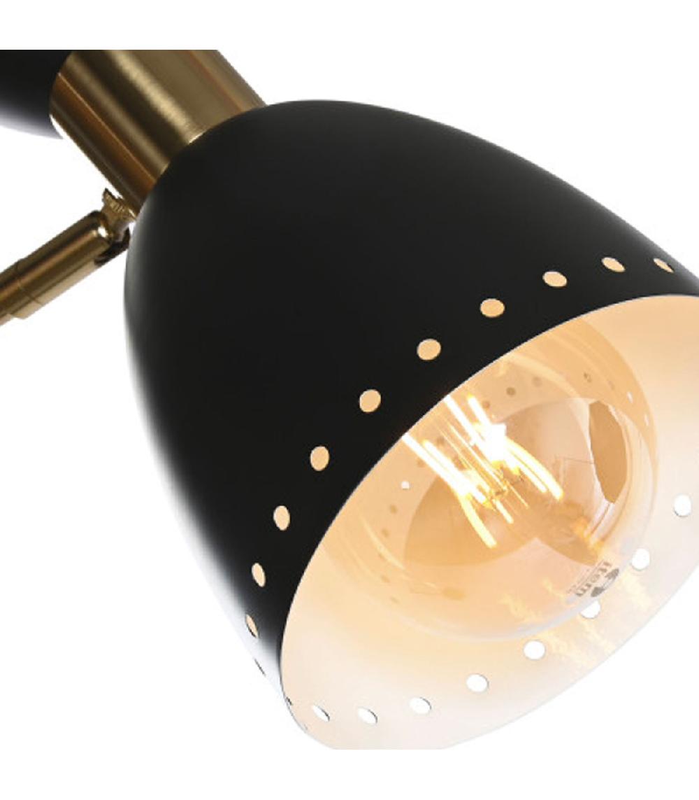 Wadiga Lampadaire Articulé En Métal Noir Et Doré Flexo 109x30x168cm