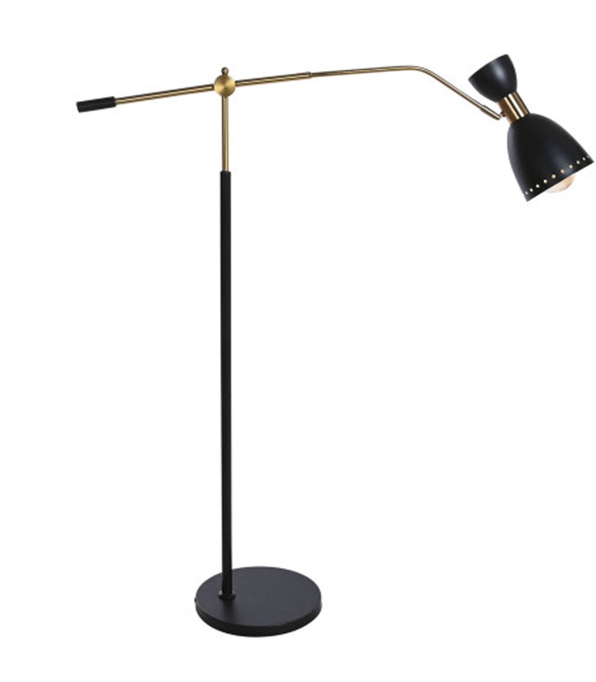 Wadiga Lampadaire Articulé En Métal Noir Et Doré Flexo 109x30x168cm